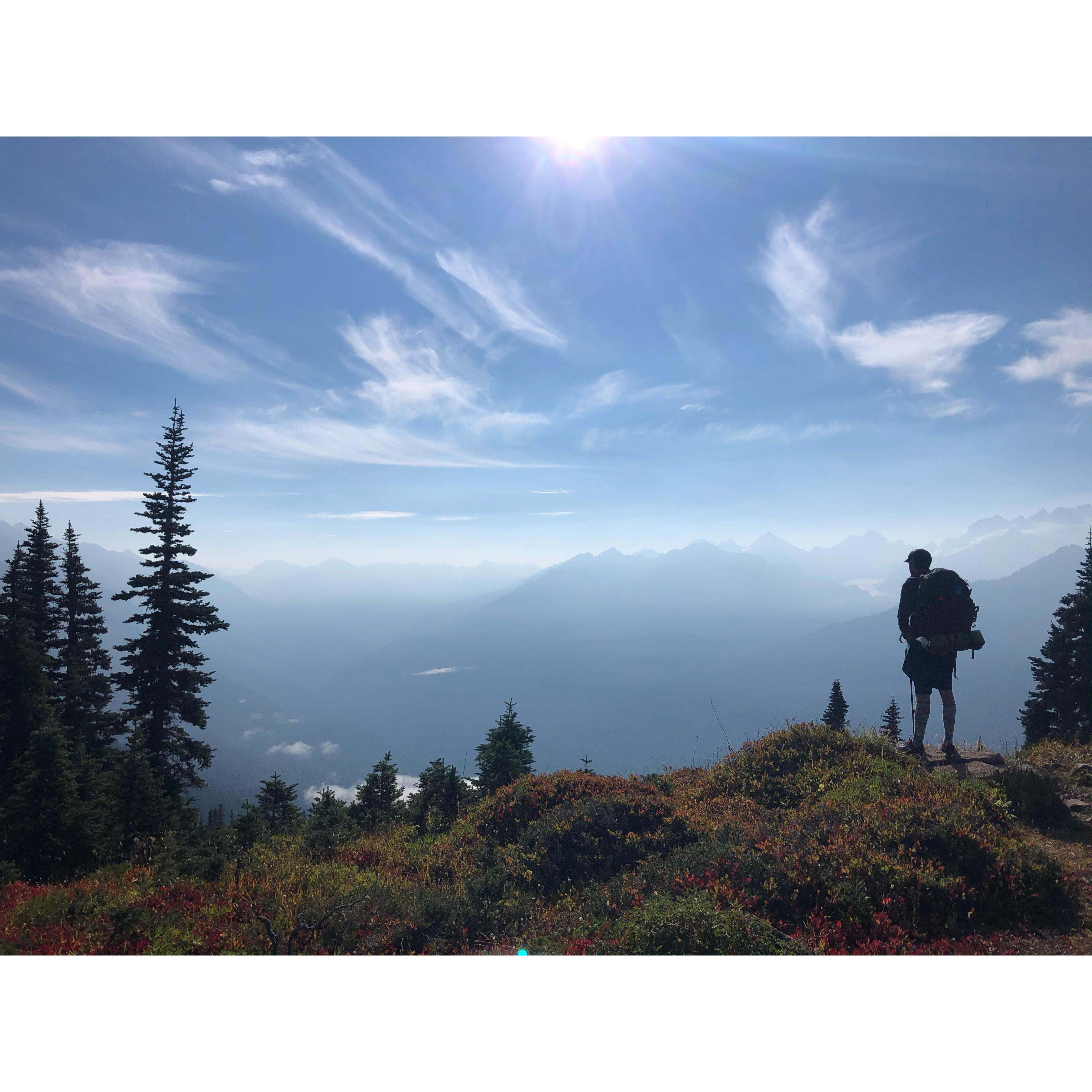 Backpacking together in the Seven Lakes Basin on the Olympic Peninsula. Andrew and the High Divide (and black bears galore!)
