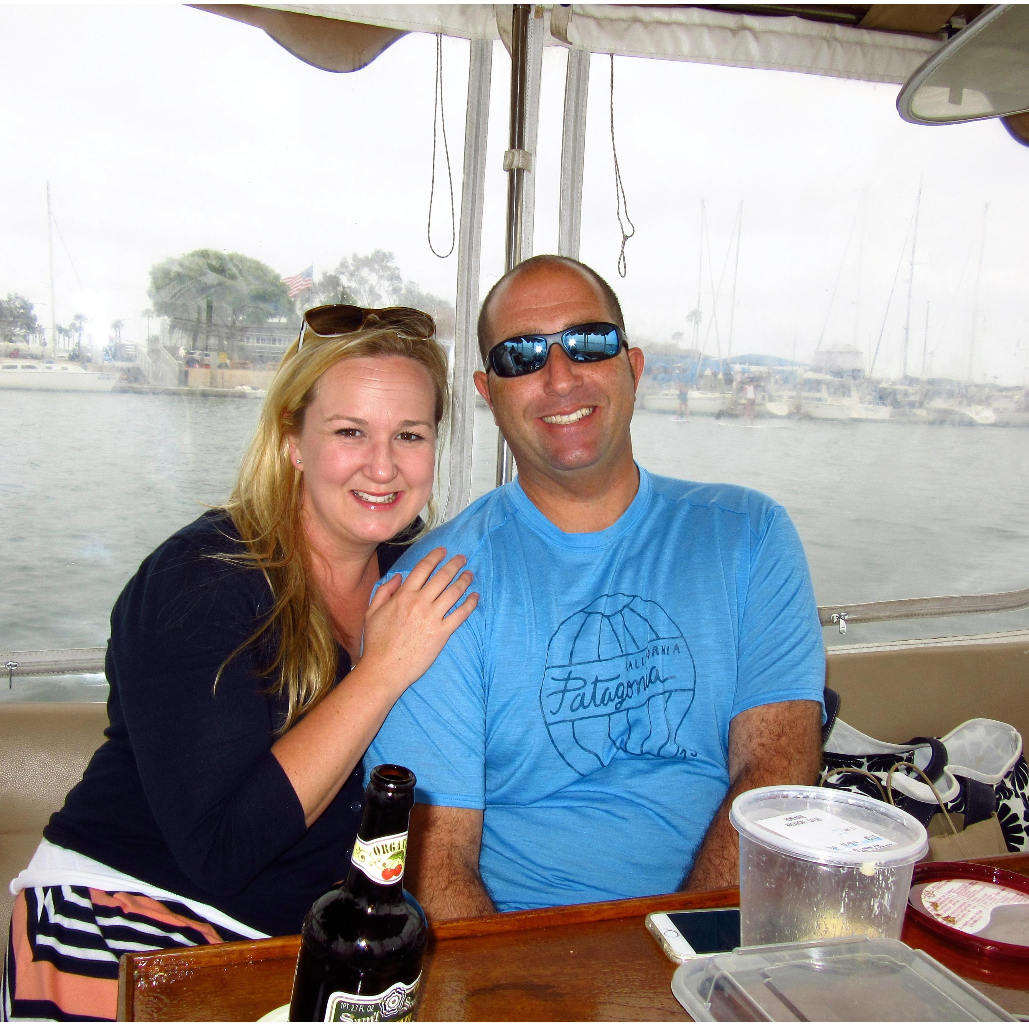 Early in their relationship - date on a Duffy boat in Newport!