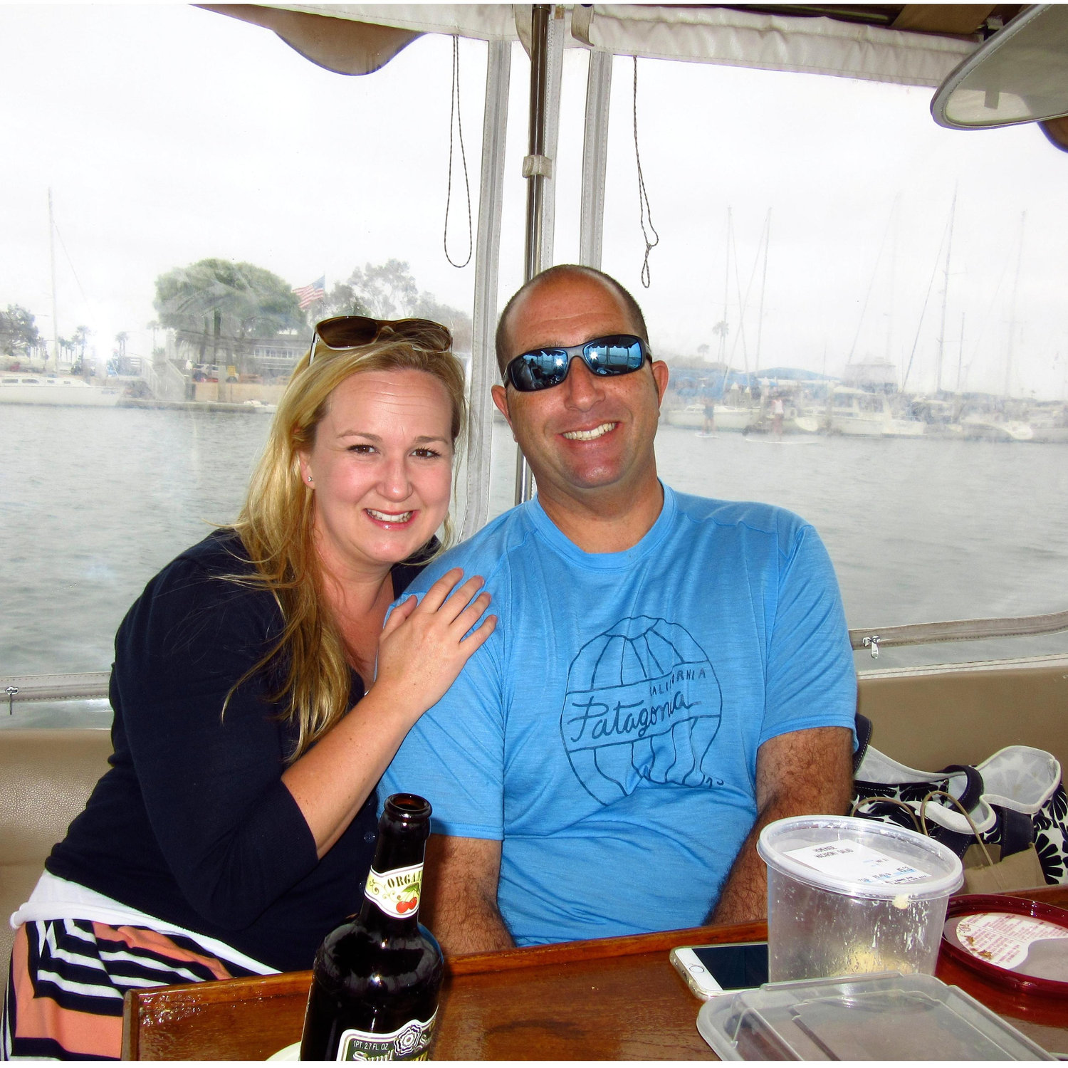 Early in their relationship - date on a Duffy boat in Newport!
