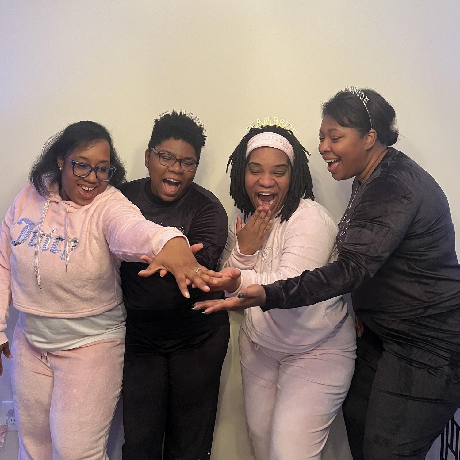 Some of the bridesmaids were too excited!