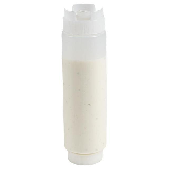 Restaurantware First In First Out 16 Ounce Condiment Squeeze Bottle 6 Refillable Lid FIFO Squeeze Bottle - Precision Dispensing Tip Flexible Clear Plastic Squeeze Bottle For Sauces