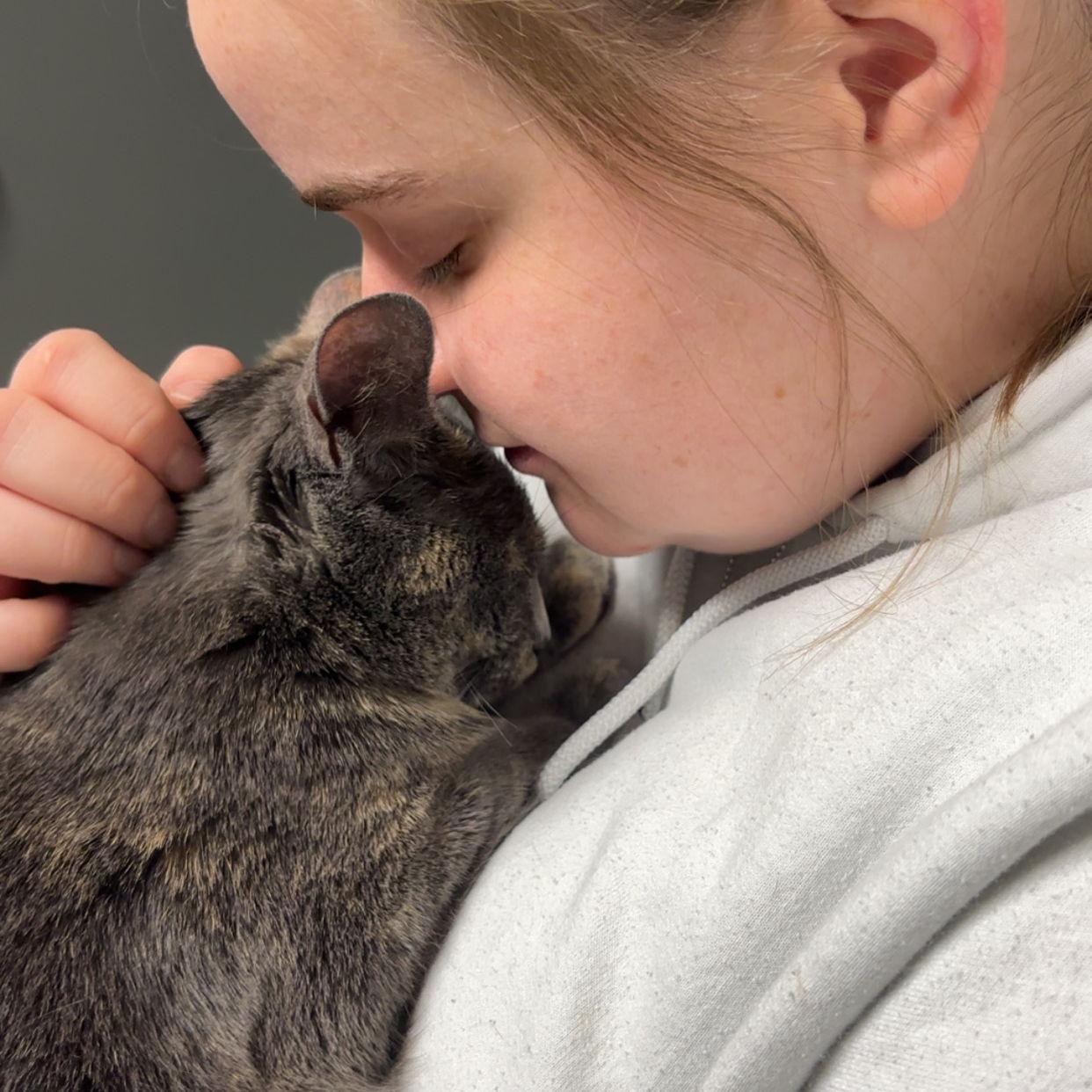Marcie showing a rare moment of affection