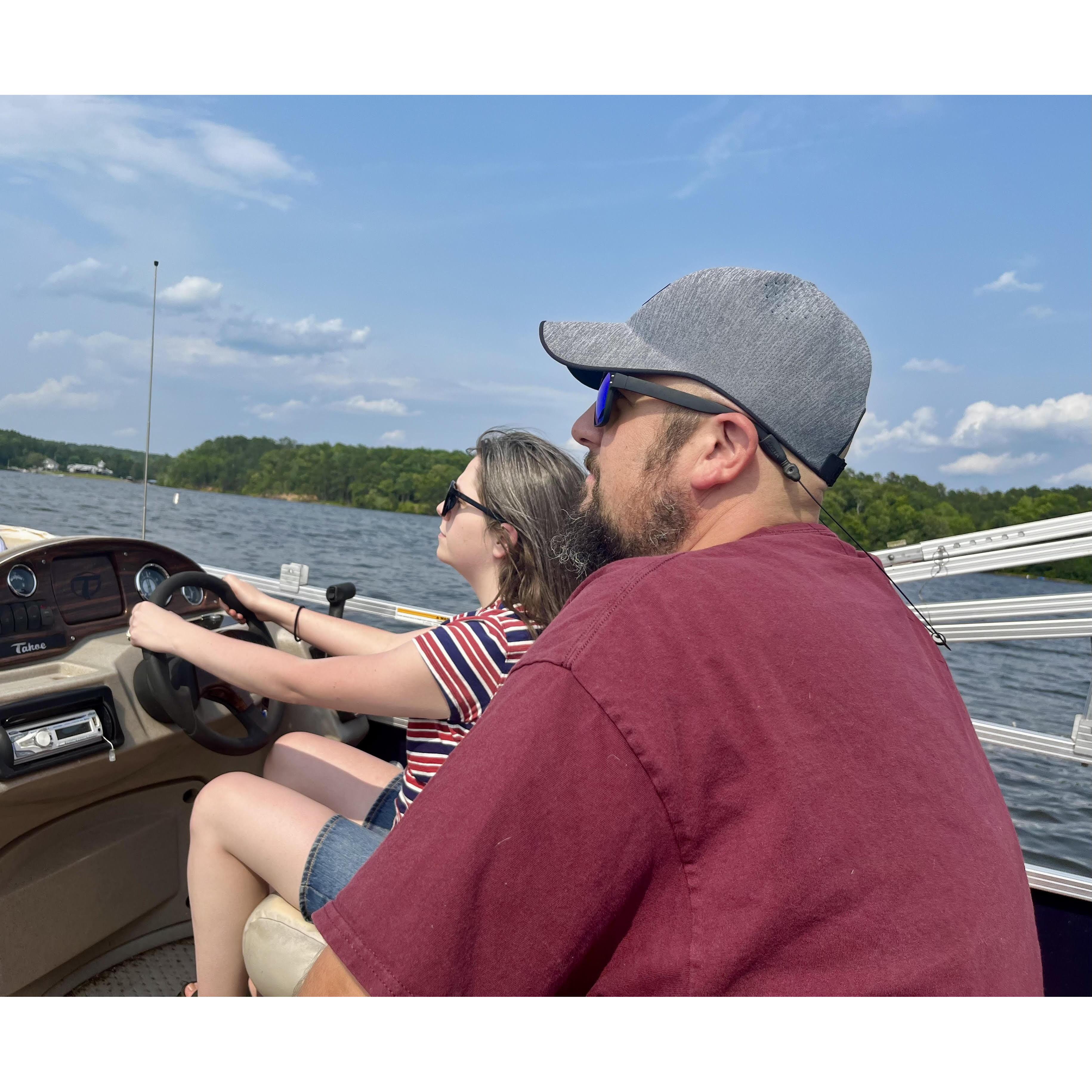 Captain Tarin on lake Wateree.