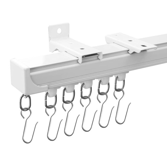 MaKefeile Curtain Tracks Ceiling Wall Mounted Heavy-Duty Curtains Rails Room Divider Curtain Track for Living Room Bedroom Room Shower Divider White 3 ft To 6 ft