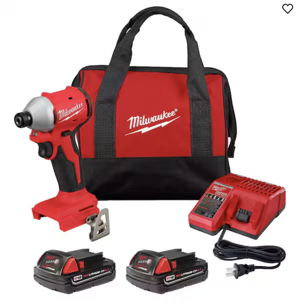 M18 18V Lithium-Ion Brushless Cordless 1/4 in. Impact Driver Kit with Two 2.0 Ah Batteries and Charger
