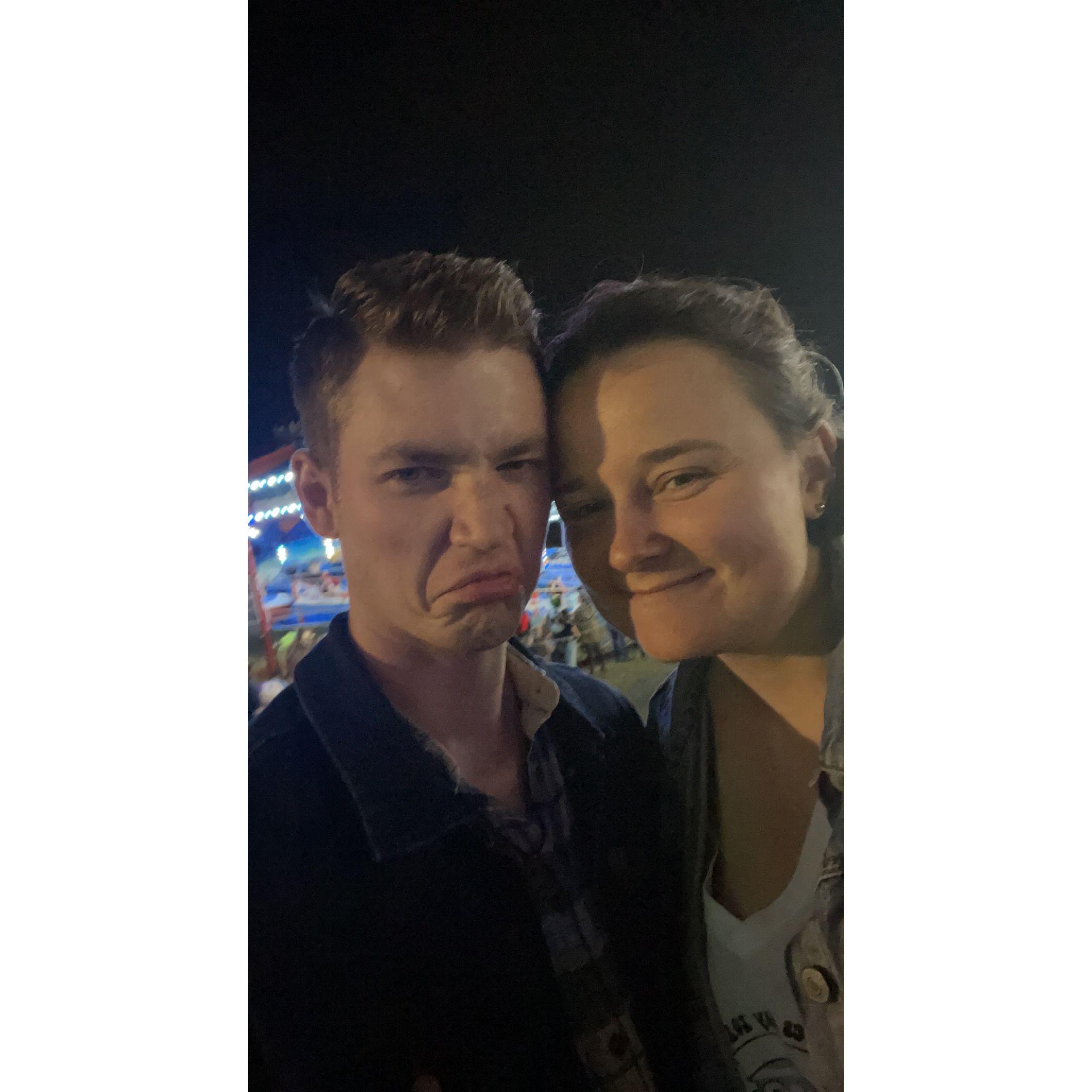 One of our very first dates, a trip to the Moncks Corner rodeo.