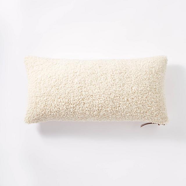 Oversized Lumbar Boucle Throw Pillow with Exposed Zipper Cream - Threshold™ designed with Studio McGee