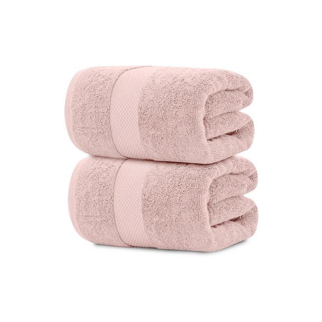 White Classic Luxury 100% Huge Cotton Bath Sheets Set of 2 - 35x70" Pink