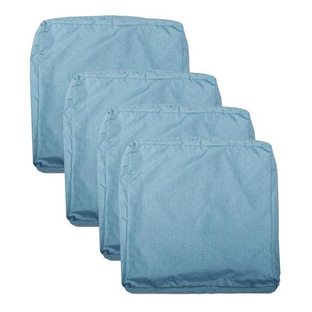 youngseahome Patio Seat Cushion Covers,Washable Slip Covers Replacement,Waterproof Outdoor Furniture Chair Cushion Pillow Seat Cover for Couch,Garden,Sofa,Water Blue,24"×24"×4"(4 Covers Only)