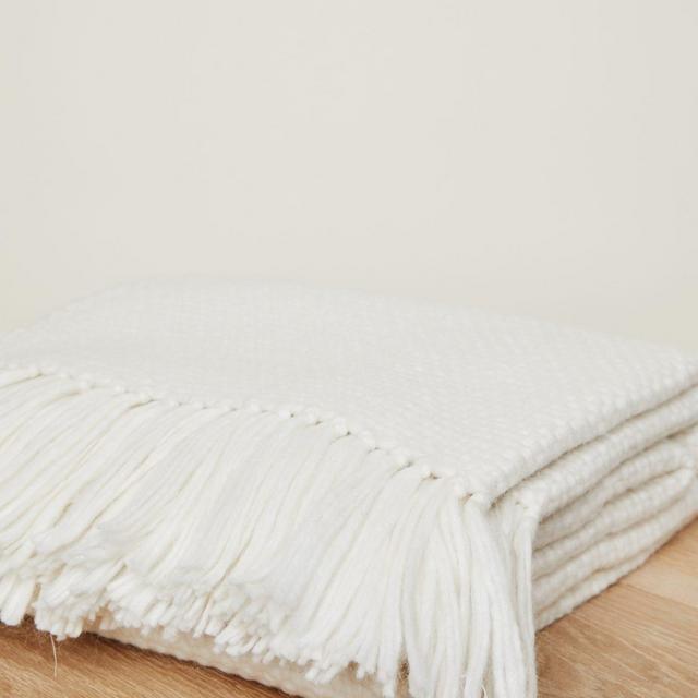 Basket Weave Throw - Ivory - Jenni Kanye Home