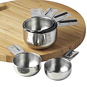 Measuring Cups Stainless Steel 6 Piece Stackable Set by KitchenMade