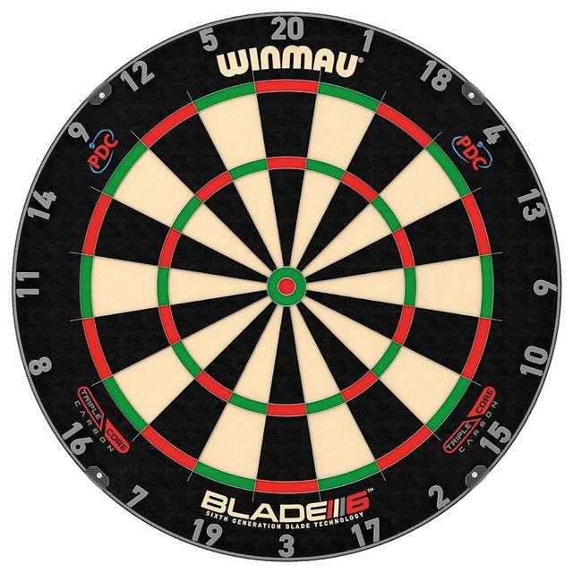 WINMAU Blade 6 Professional Bristle Dartboard with Official Tournament Specifications – endorsed by The PDC