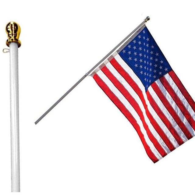 Grace Alley Flag Pole: 6 Foot Tangle Free Spinning Flag Pole. Residential or Commercial Flag Pole. Wind Resistant/Rust Free. (White)