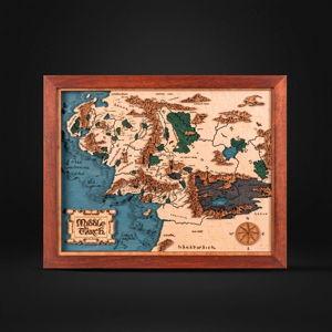 20 x 16 Reddish Brown Frame MIDDLE EARTH™ 3D WOOD MAP MULTICOLORED EDITION