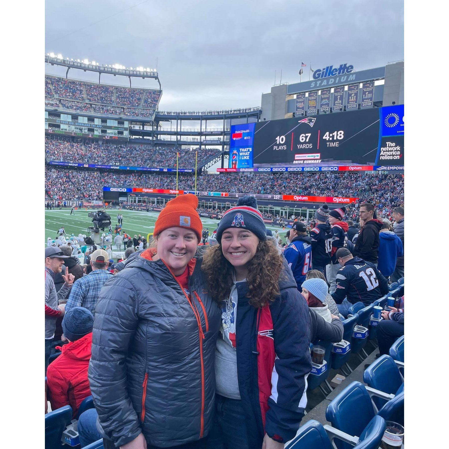 January 2023 - Liz's second Pats game (another W)