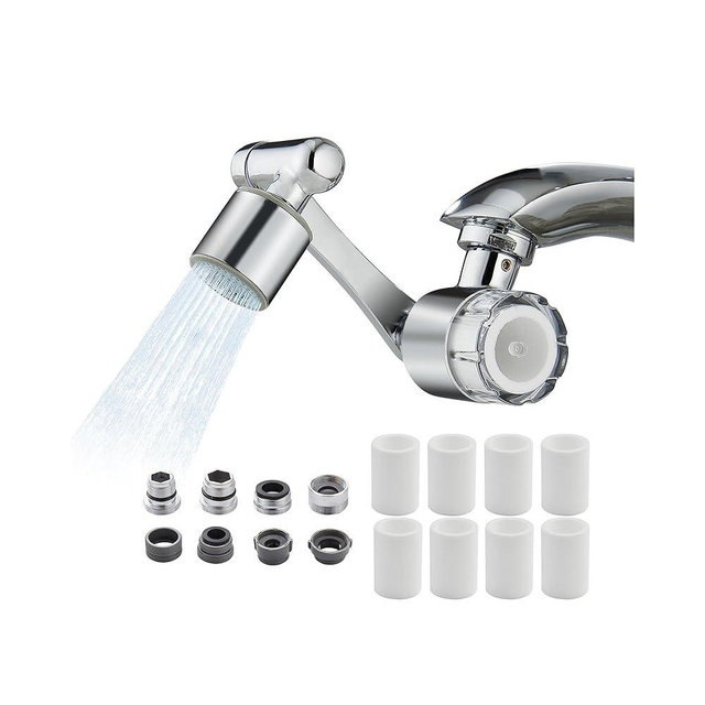 YYKBZ Water Filter For Sink Faucet Extender,1080° Swivel Aerator,2 Modes Spray Sink Water Filter,Brass Faucet Mount Purifier System For Kitchen/Bathroom/Toddlers,Multiple Adapters With 9pcs Filters