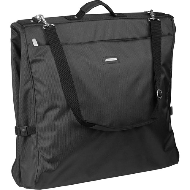 WallyBags Premium Framed Garment Bag with Shoulder Strap and Multiple Pockets, Black, 45-inch