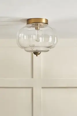 The Eloise Scallop Milk Glass Flush Mount Ceiling Light
