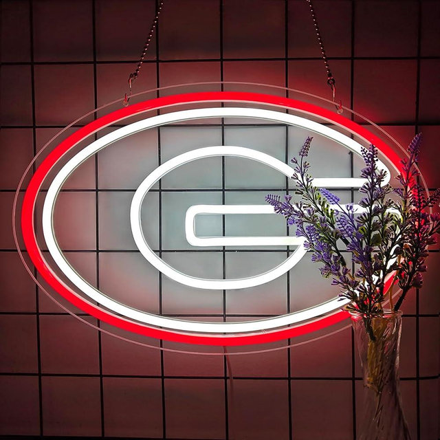 Aurakin University Football Neon Sign Dimmable Football Team Led Sign Bulldog Light Up Sign Neon Lights for College Dorm Club Man Cave Gifts for Fan Student
