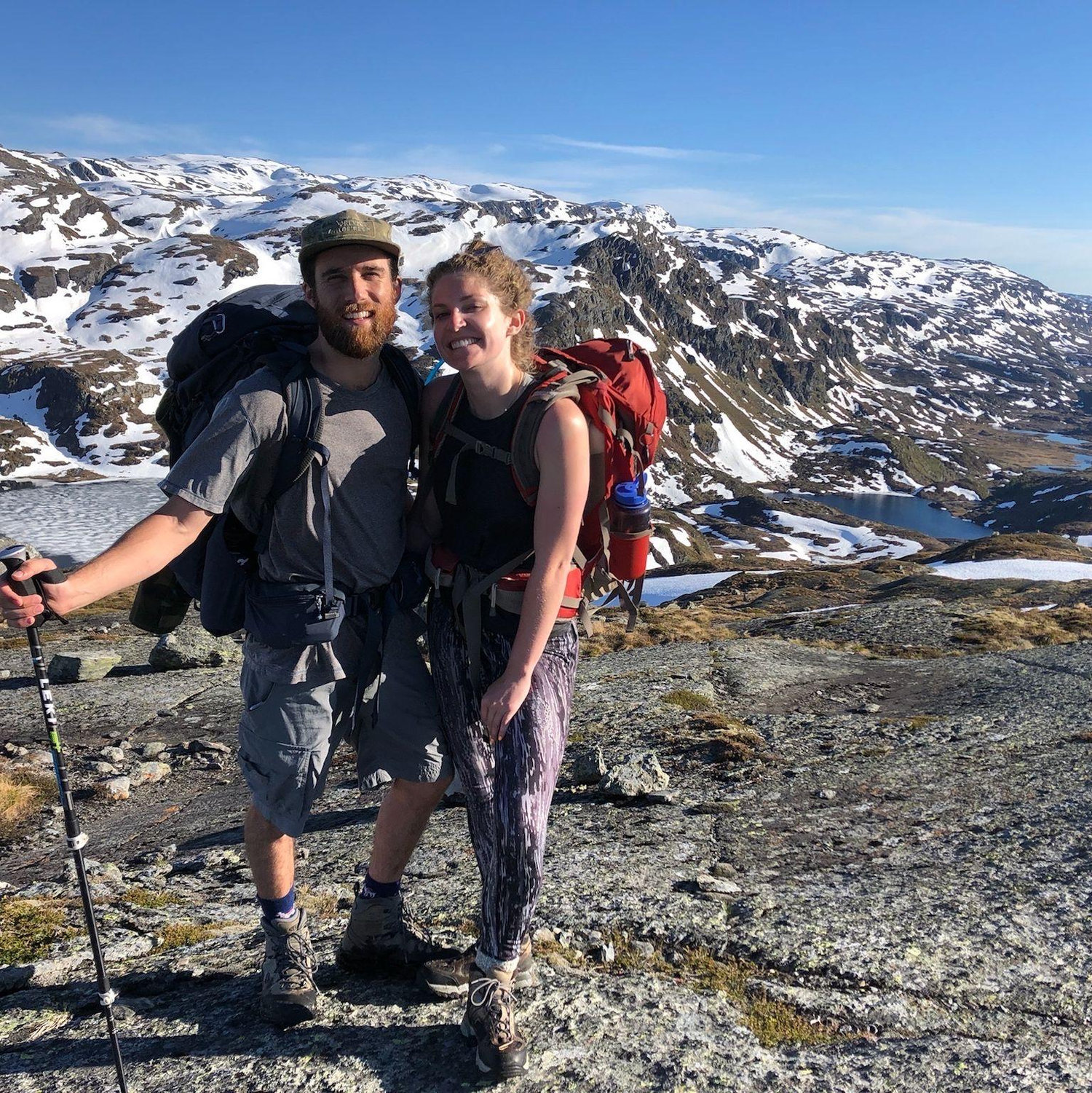 Only a few months after meeting, Georgia joined Nick on a backpacking trip to Norway with a bunch of his friends. The views from this trek were epic!