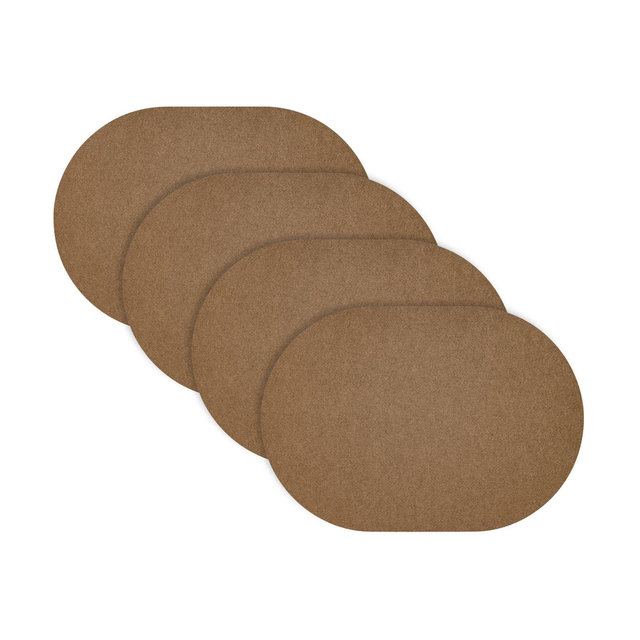 Cashmere Brown Felt Oval Placemats, Set of 4