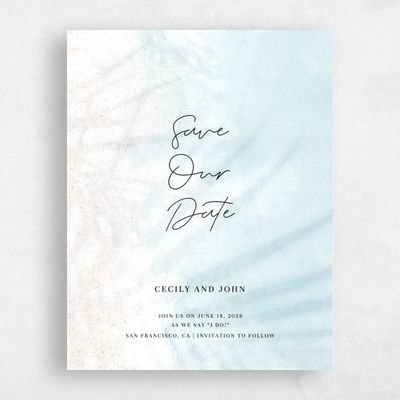 Off-White Wedding Save the Date - Seabay Palm