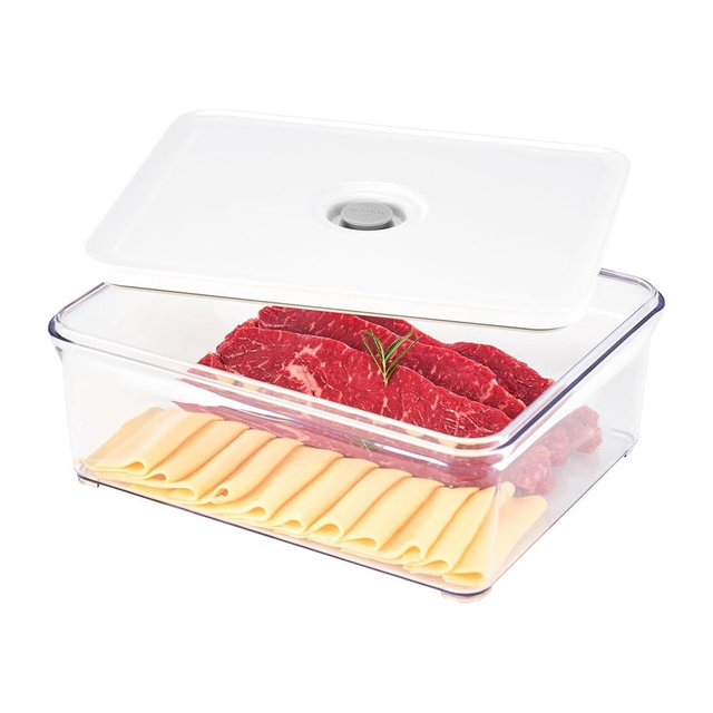 VAKUEN Premium Airtight Food Storage Containers, 4L(4.10qt) Smart One-Click Seal Lid, Patented Double Silicone Lining, 100% Leak Proof, BPA-FREE (Large Container 4.0)