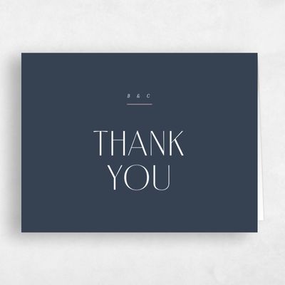 Grayed Navy, Blue Wedding Thank You - Mendoza Landscape