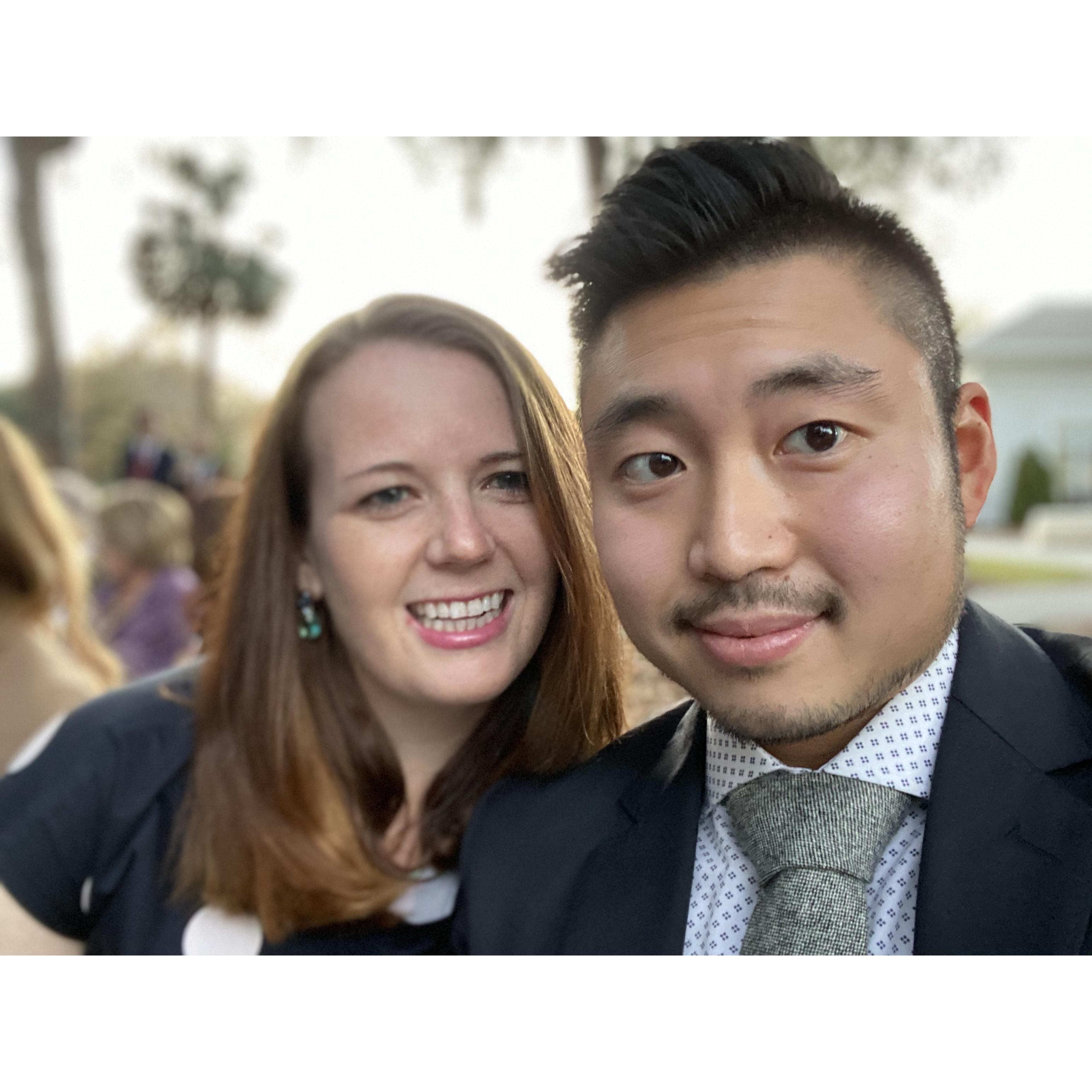 At a friend's wedding on Anthony's 30th birthday