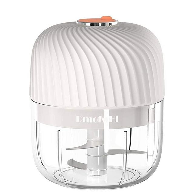 DmofwHi Cordless Mini Garlic Chopper, Small Electric Food Chopper 250ML, Powerful Garlic Mincer For Ginger /Chili /Peanut /Onion Portable Grinder - White