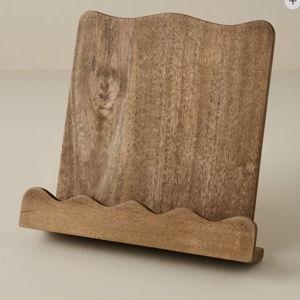 Antiqued Wood Scalloped Cookbook Holder