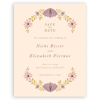 Buttercream, Orange Wedding Digital Save the Date - Terra Portrait