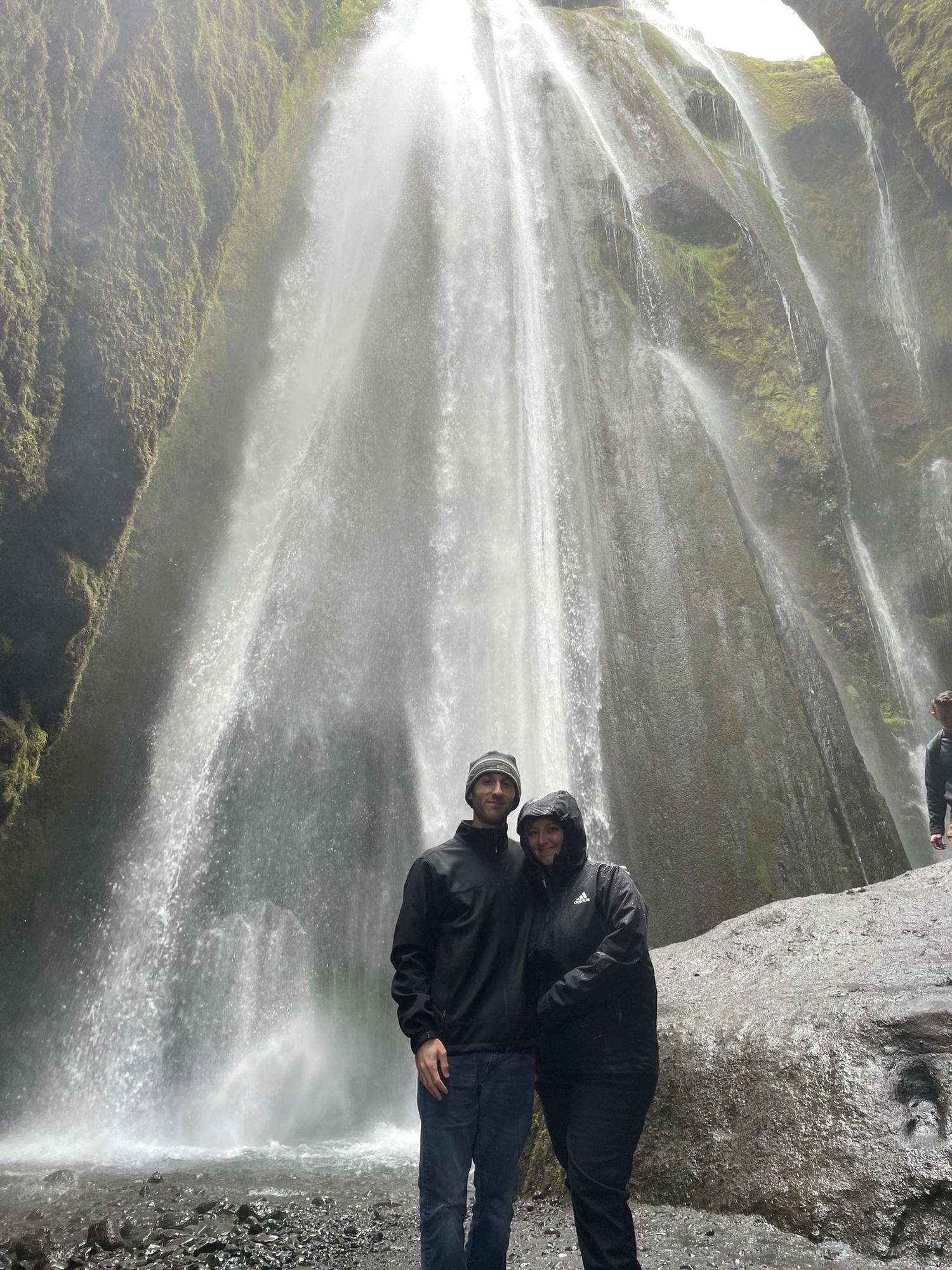 A hidden waterfall in a cave. Iceland is so cool!