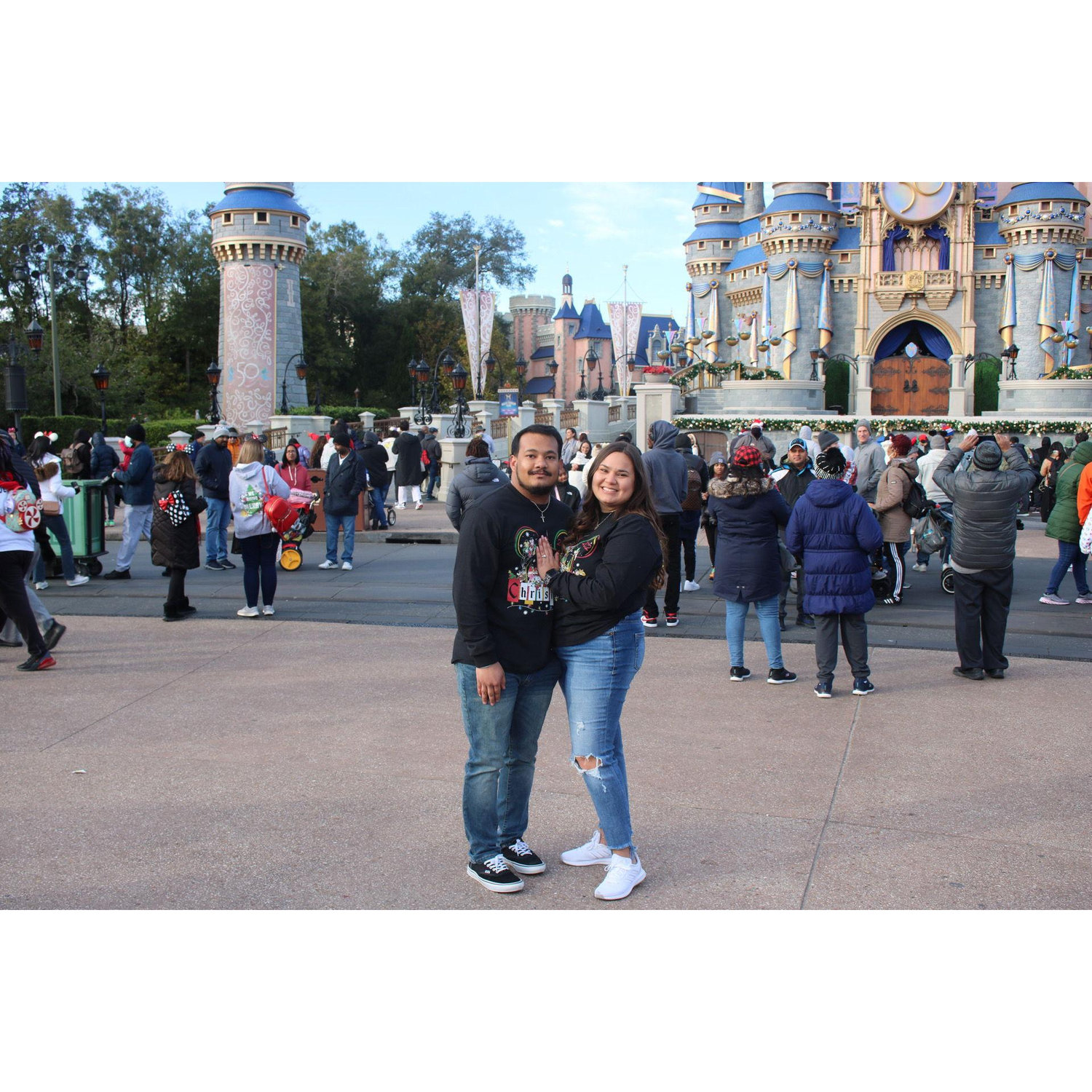 The first picture we took as fiancés.