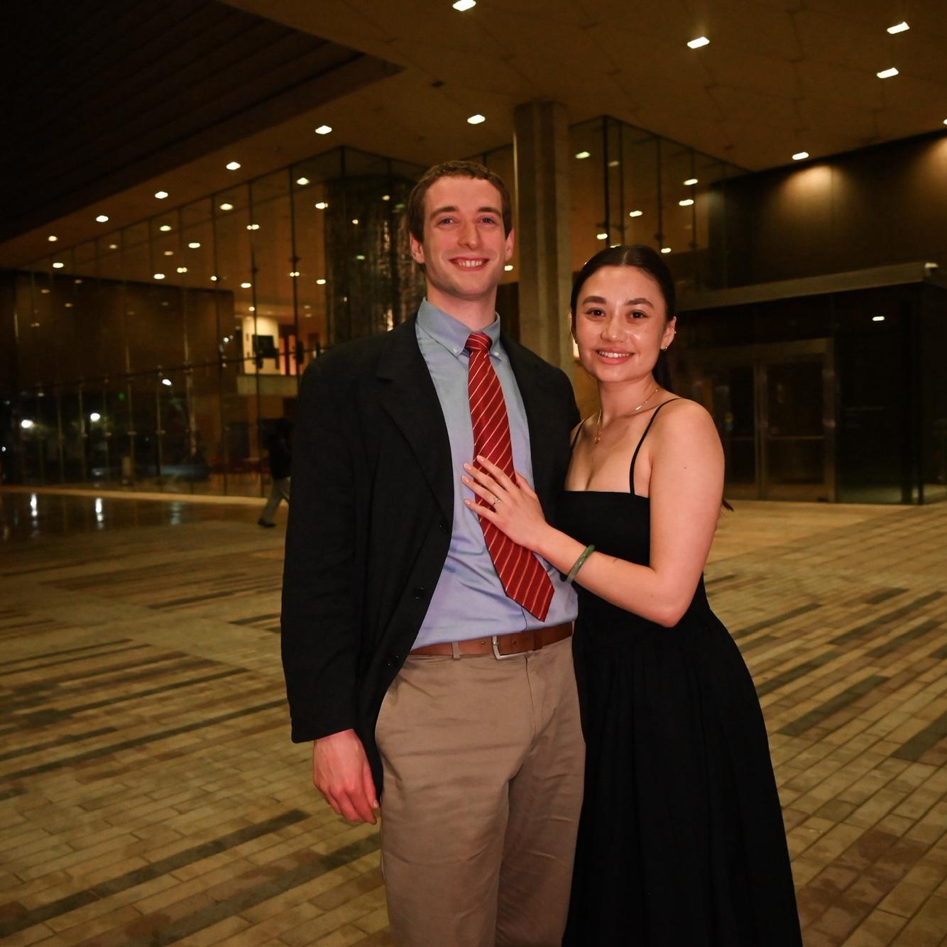 Moments after Owen proposed outside the Chazen Art Museum where we went on our first date.