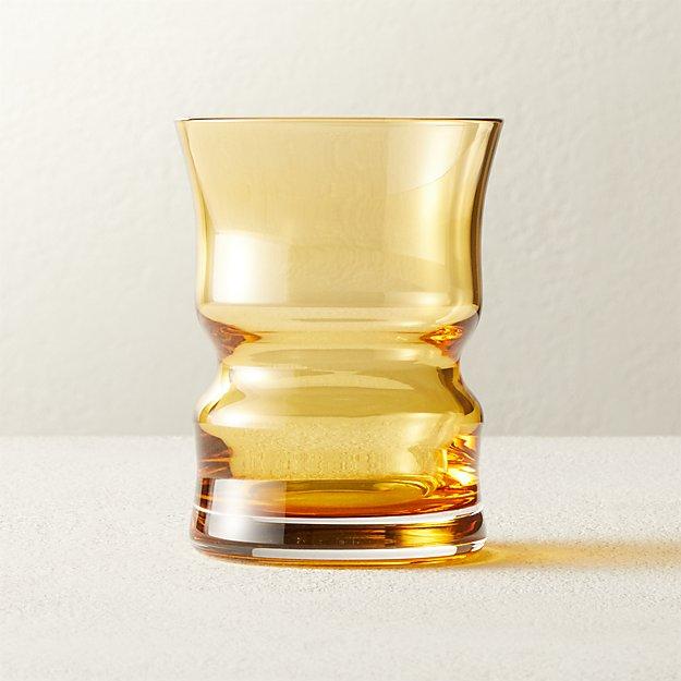 Antoinette Vintage Amber Double Old-Fashioned Glass