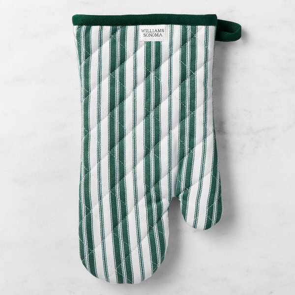 Williams Sonoma Heritage Stripe Oven Mitt - Dark Green
