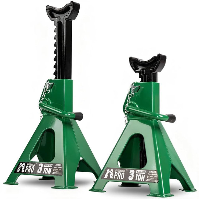 Hydraulic PRO Jack Stands 3 ton, Car Jack Stand with Double Security Locking Pins 6000 lbs Capacity, 2 Pack