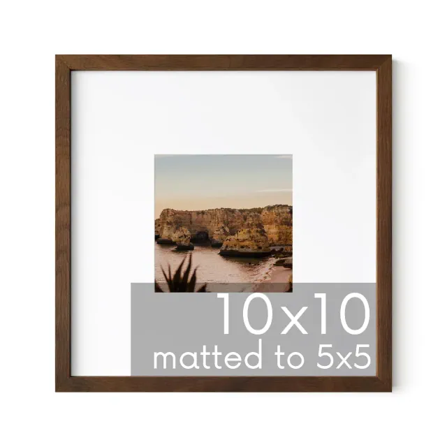 Haus and Hues Oak Picture Frame with Plexiglass Cover, Walnut, 10x10
