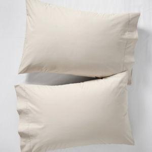 Standard Size Silver Sand Pima Cotton Percale Pillowcases, Set of Two