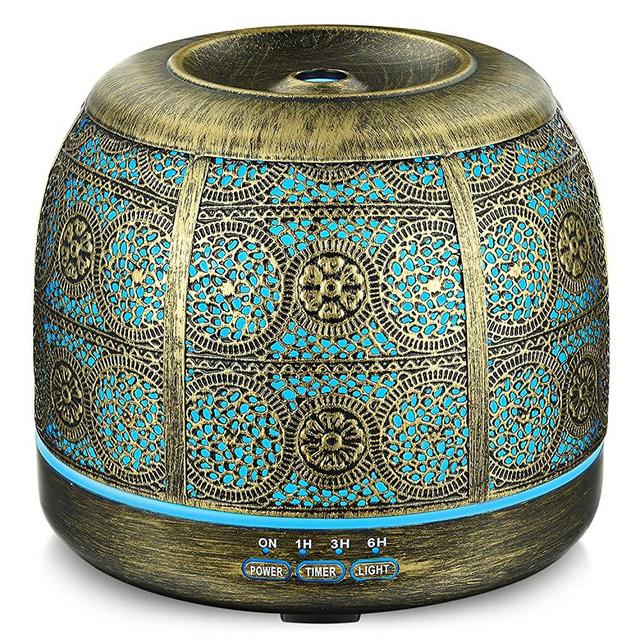 500ml Diffusers for Essential Oils, ARVIDSSON Ultrasonic Cool Mist Essential Oil Diffuser for Large Room, Iron Metal Aromatherapy Diffuser with Whisper-Quiet Operation & Auto Shut-Off
