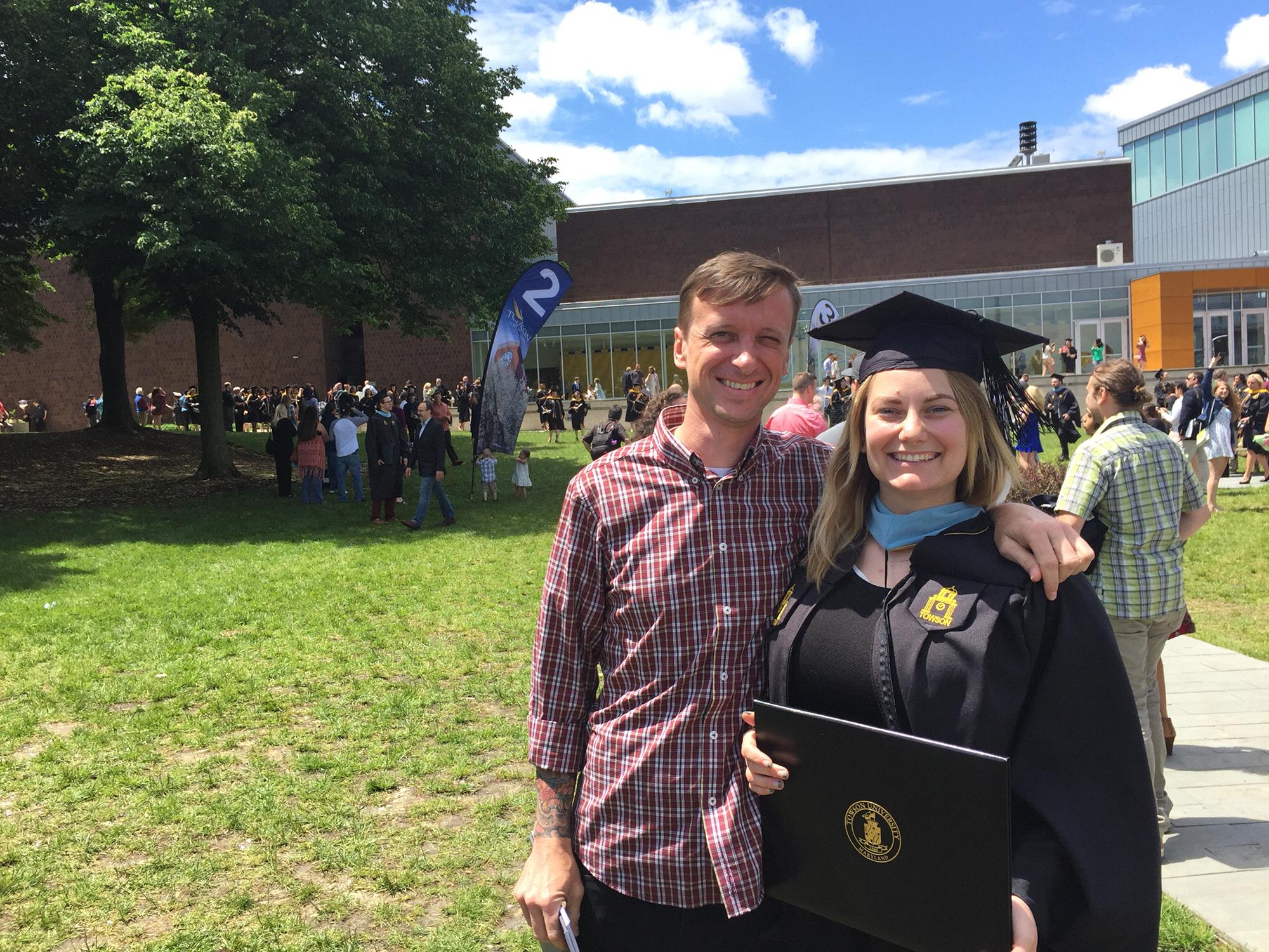 Ben supporting Sam throughout her Master's program