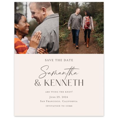 Linen, Brown Wedding Digital Save the Date - Sidney Portrait