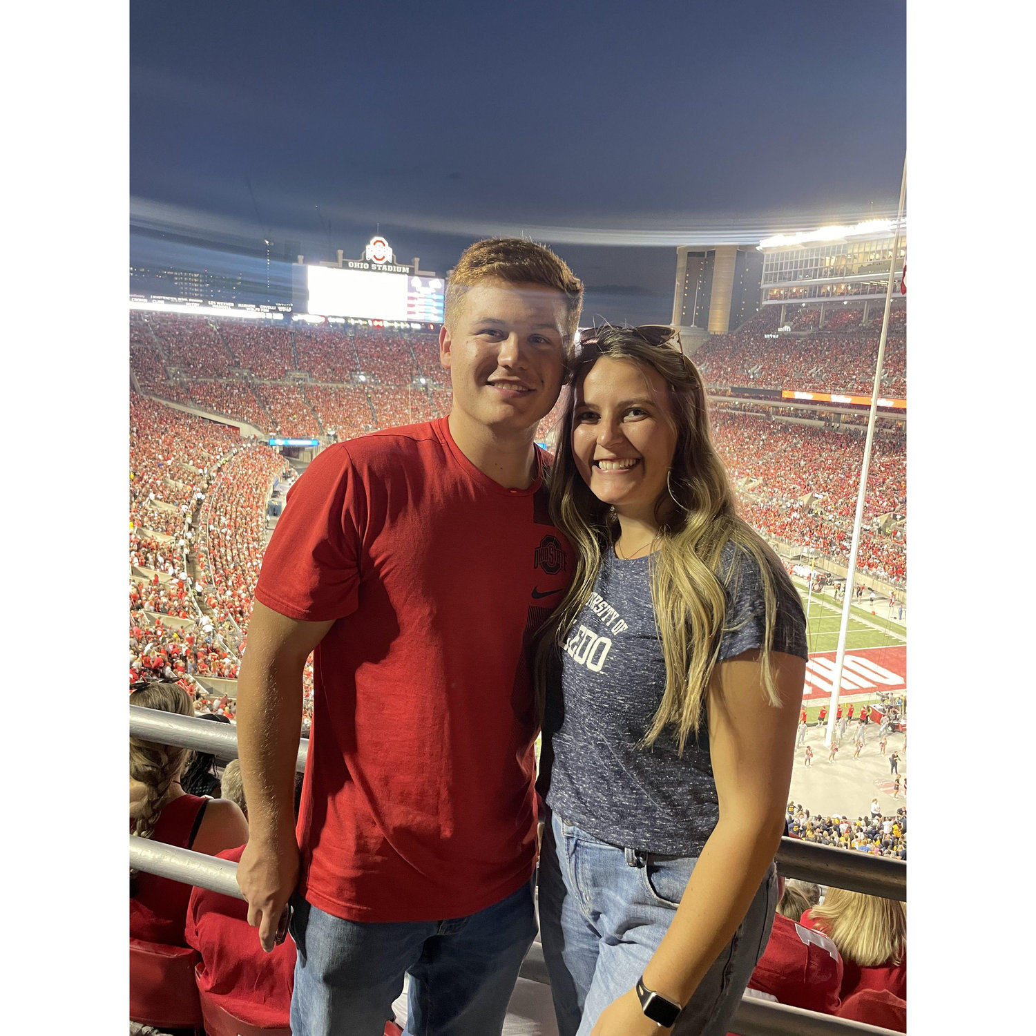Our first OSU football game together! Buckeyes vs Rockets!