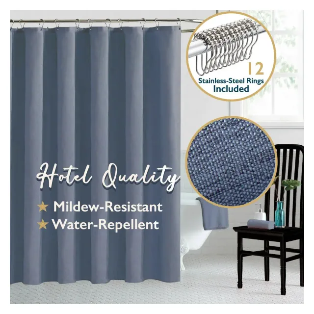 LunaLulinlk Fabric Shower Curtain with Hooks
