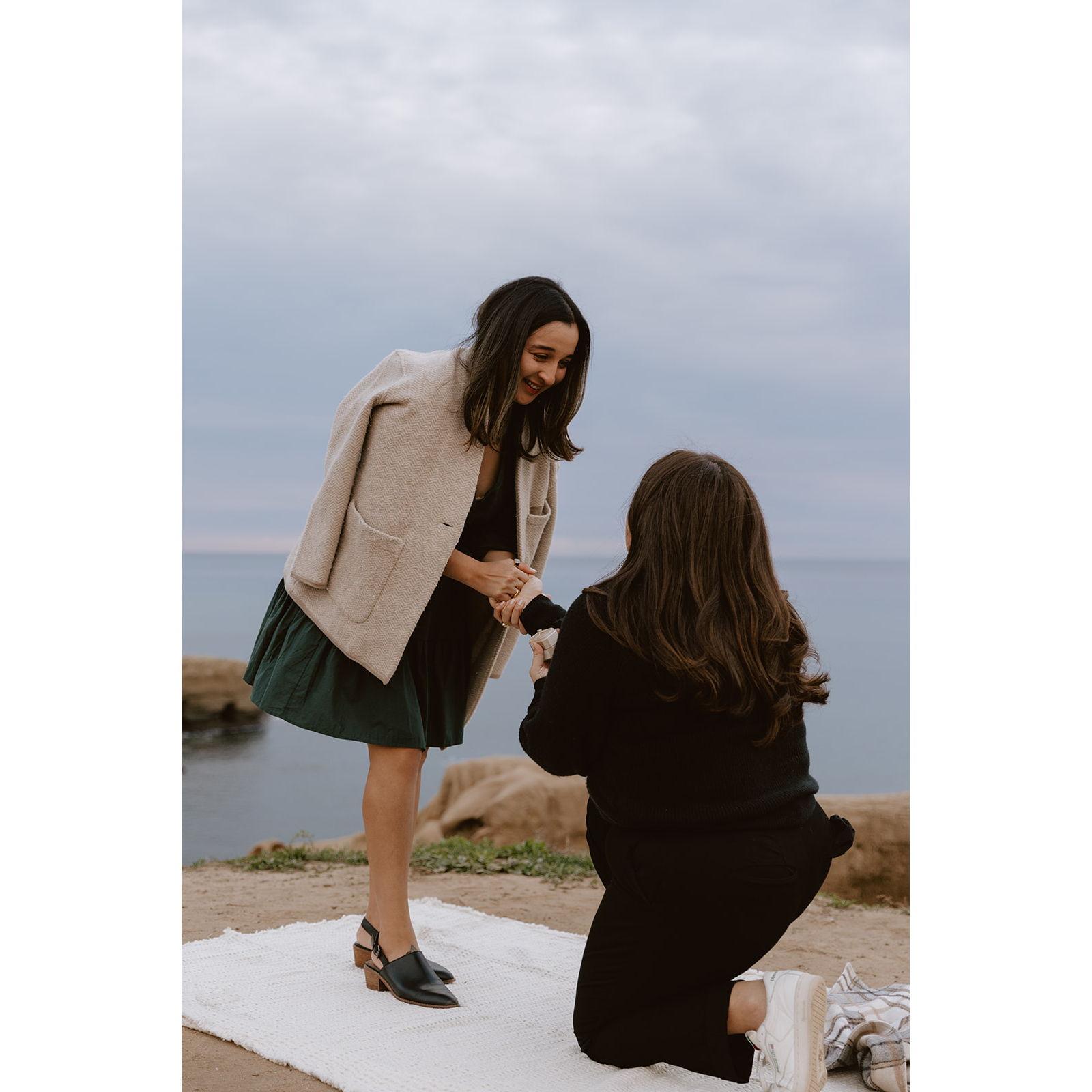 Sara Proposing at Sunset Cliffs