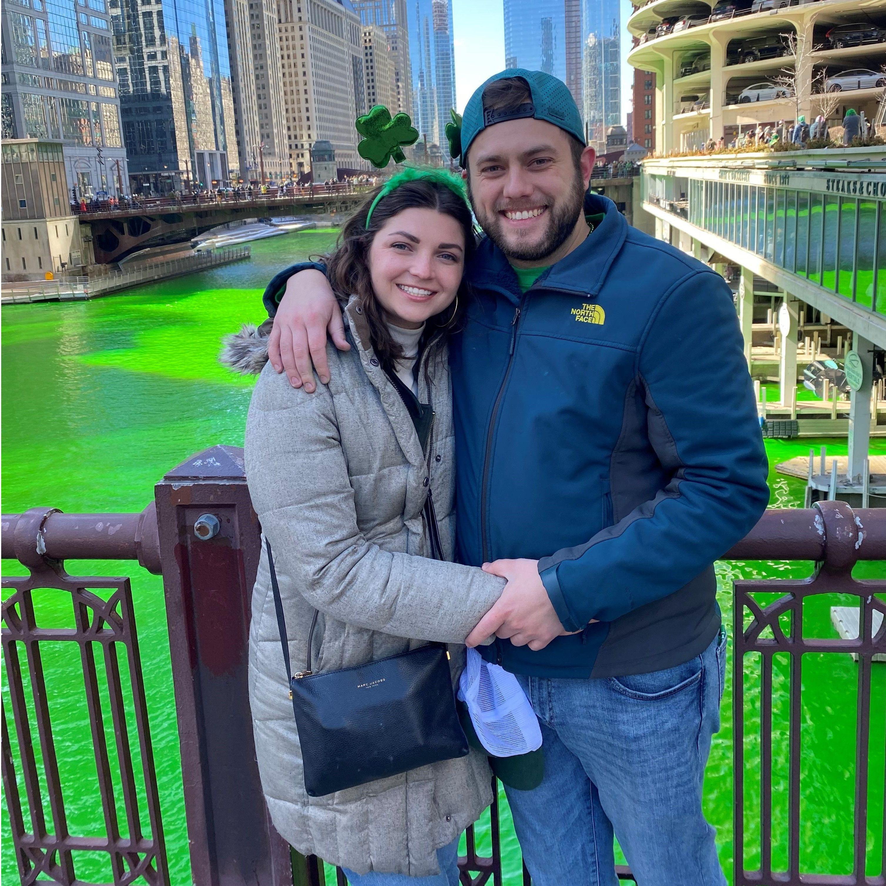St. Patrick's Day in Chicago! Photo was taken by Clayton's brother Wilson -- this was the first day Maggie met any of Clayton's family members