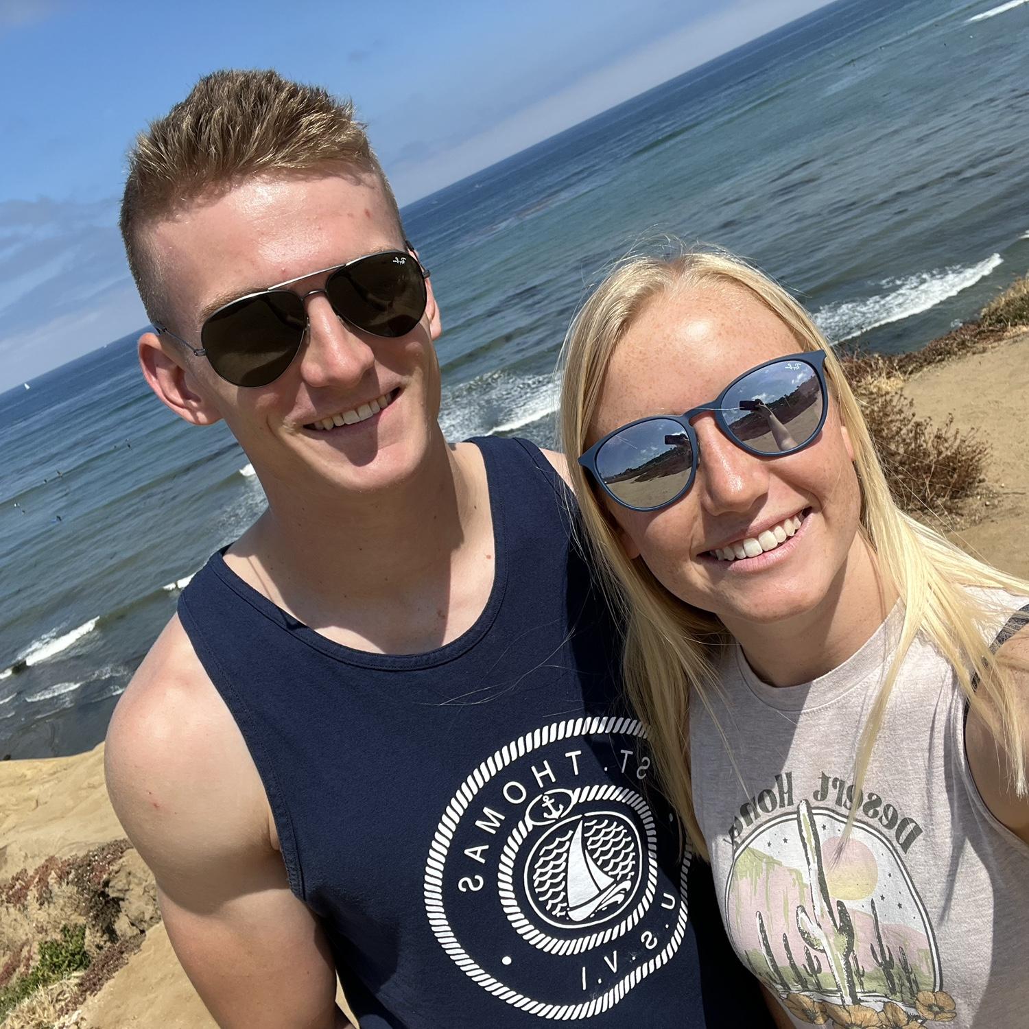 The couple made a tradition out of visiting the beach via road trip each summer!