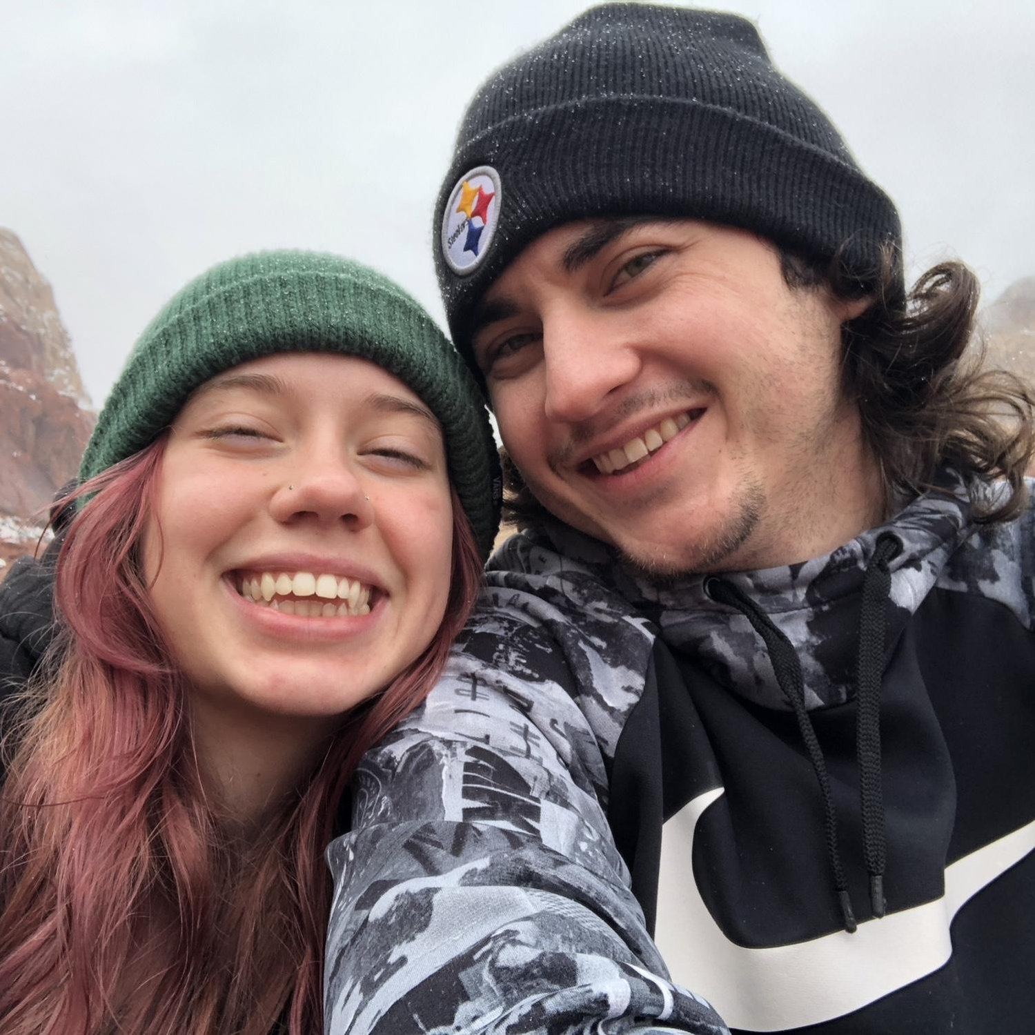 Hiking in Vegas when it snowed!