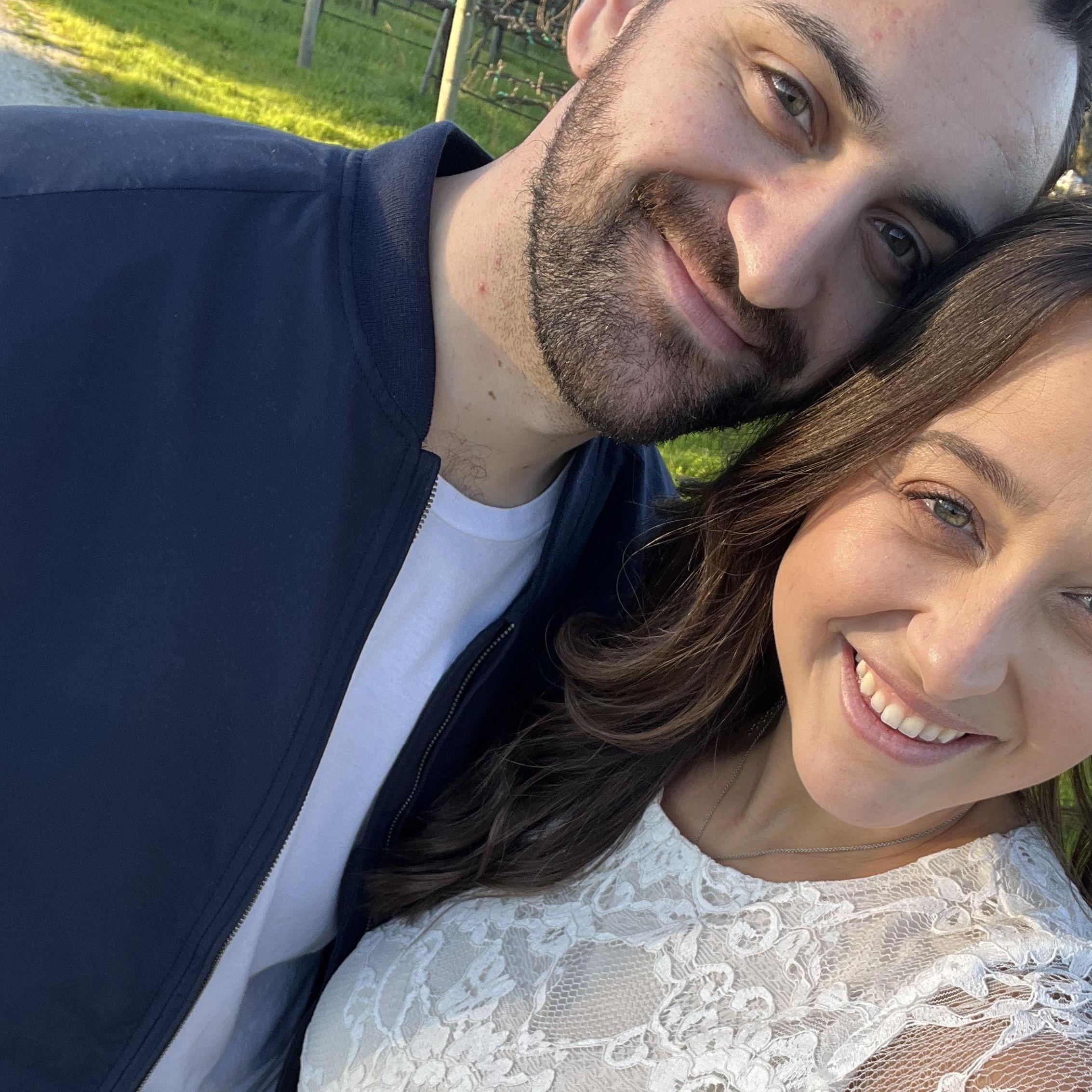 Taking our engagement pictures!